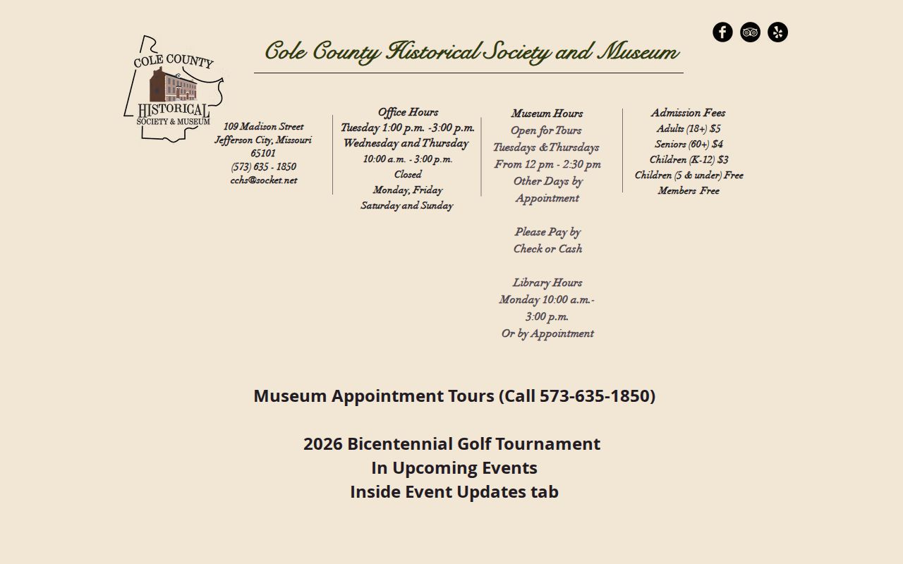 Jefferson City historical-directory research at Cole County Historical Society